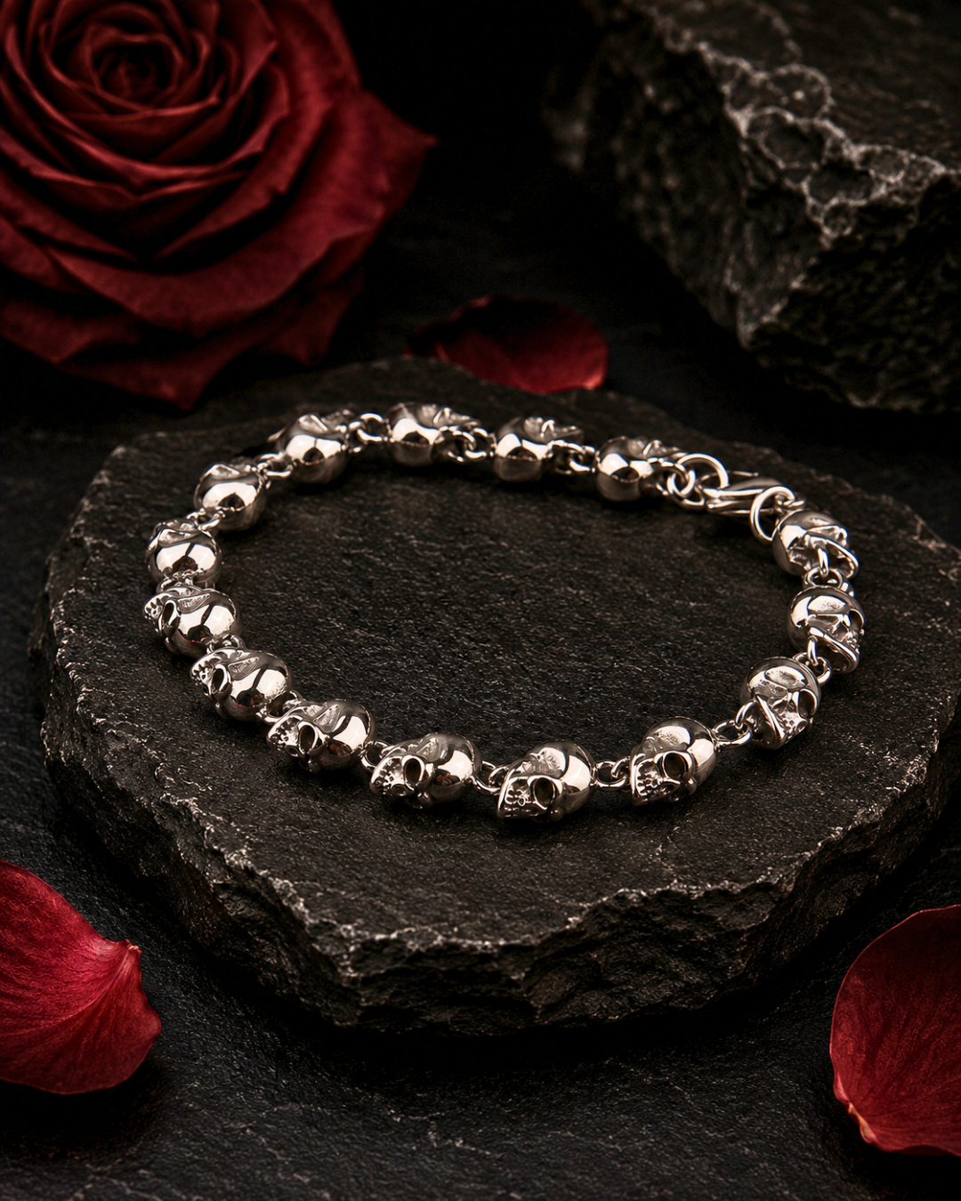 Pulseira Caveirinhas de Aço Inoxidável